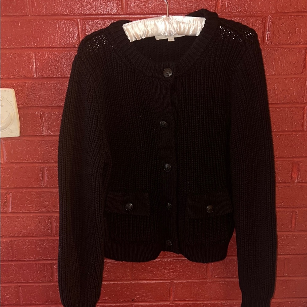 LOFT Black Knit Cardigan Sweater